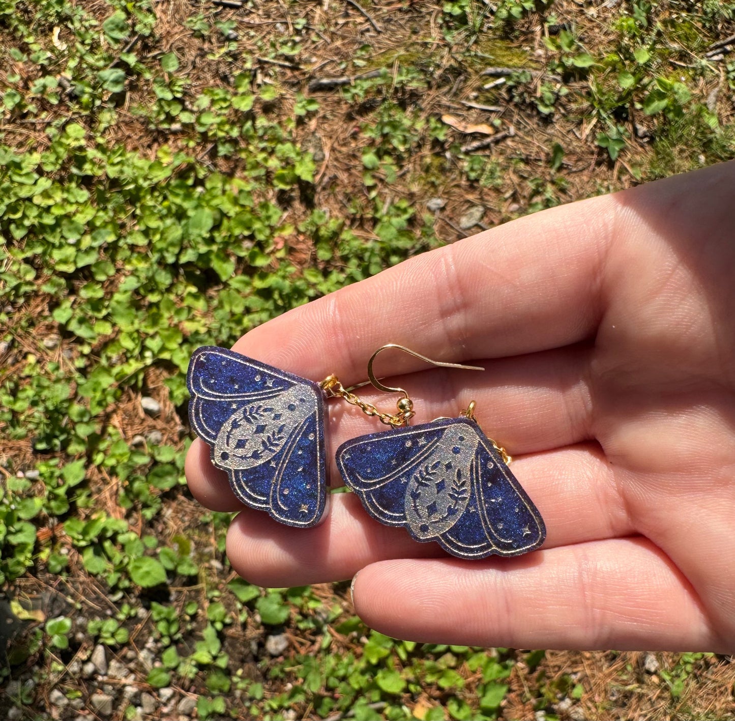 Ethereal Moths Resin Earrings image 1