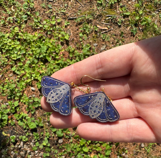 Ethereal Moths Resin Earrings image 1