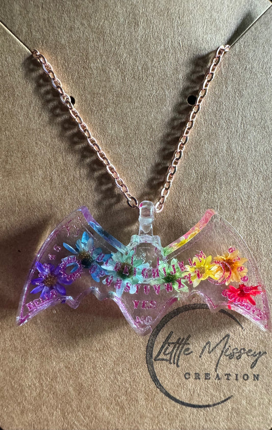 Night’s Messenger: Resin Ouija Bat Necklace image 0