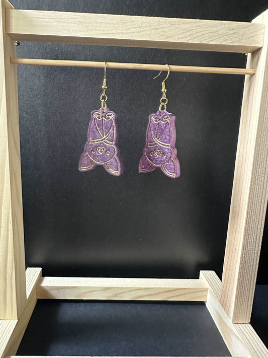 Midnight Flight: Hanging Bats Earrings image 0